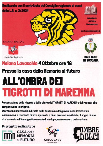 ALL'OMBRA DEI TIGROTTI DI MAREMMA 4  ottobre 2024 ore 16:00 MAIANO LAVACCHIO 